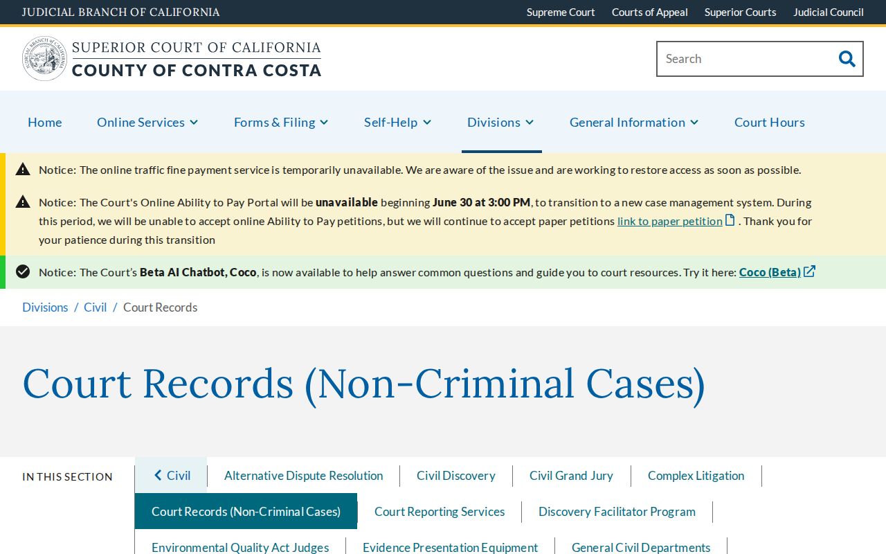 El Cerrito people search Contra Costa court records page
