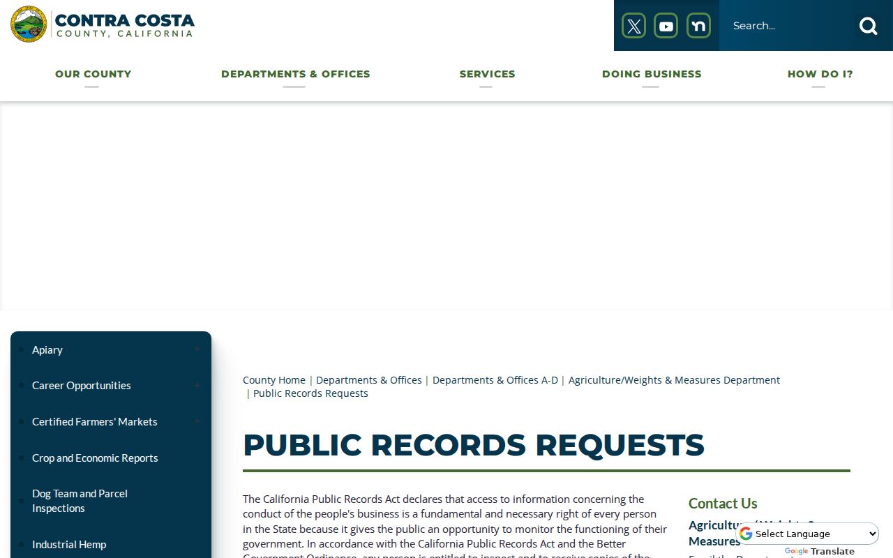 El Cerrito public records Contra Costa request page